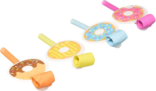 Donut Time Food Sweets Kitchen Kids Birthday Party Favor Horns Blowouts