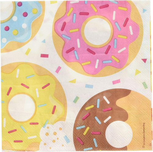 Donut Time Food Sweets Kitchen Kids Birthday Party Paper Luncheon Napkins