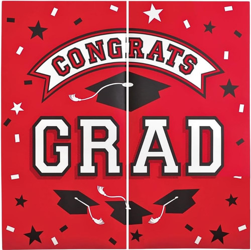 Congrats Grad Graduation Theme Party Hanging Wall Decoration Backdrop 7 COLORS