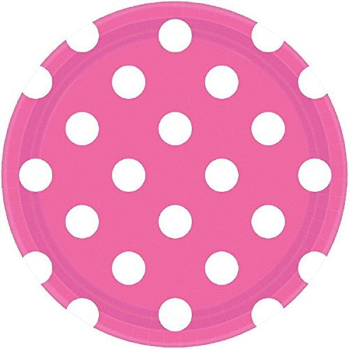 Dots Polka Solid Color Theme Birthday Party 7" Paper Dessert Plates 10 COLORS