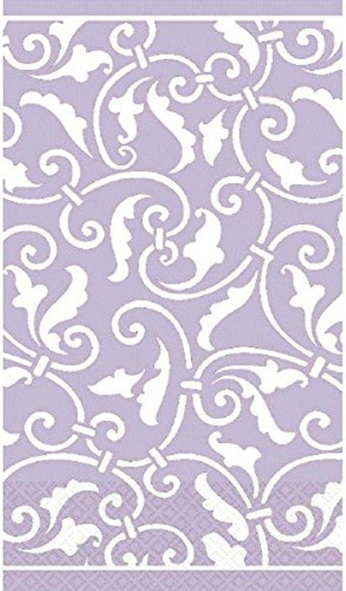Ornamental Scroll Floral Solid Color Party Paper Napkins Guest Towels 6 COLORS
