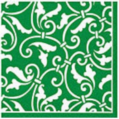 Ornamental Scroll Floral Solid Color Theme Party Paper Beverage Napkins 7 COLORS