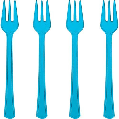 Solid Color Birthday Cocktail Theme Party Mini Plastic Appetizer Forks 2 COLORS