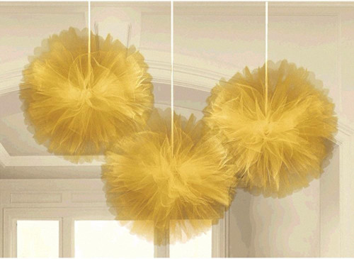 Solid Color Birthday Wedding Theme Party Hanging Fluffy Decorations 2 COLORS