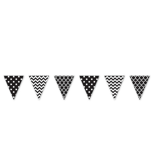 Dots N' Stripes Polka Modern Birthday Party Decoration Pennant Banner 8 COLORS