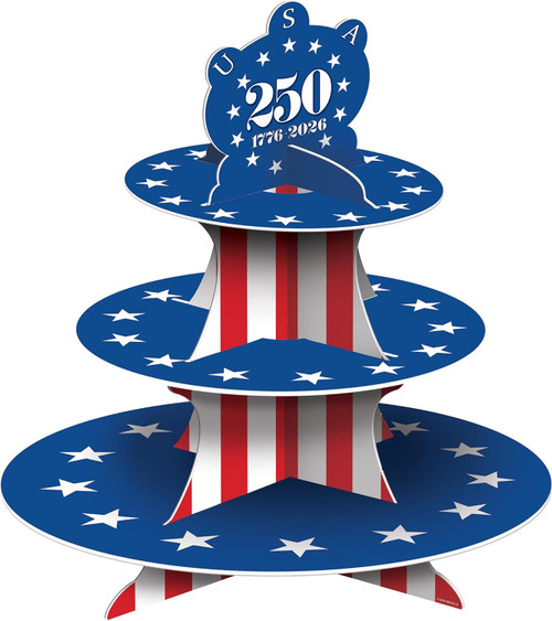 Semiquincentennial America 250 Patriotic Theme Party Decoration Cupcake Stand