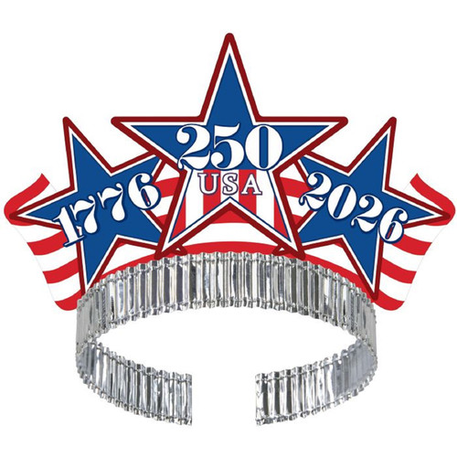 Semiquincentennial USA America 250 Patriotic Theme Party Favor Tiaras