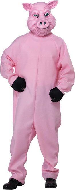 Pig Deluxe Mascot Animal Farm Barnyard Pink Fancy Dress Halloween Adult Costume