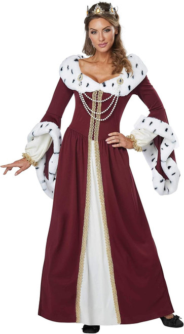 Royal Storybook Queen Renaissance Medieval Fancy Dress Halloween Adult Costume