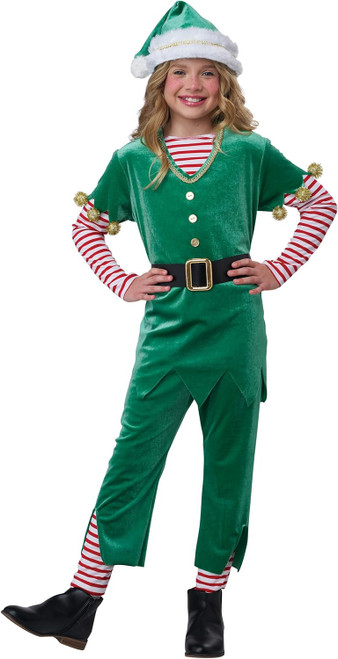 Joyful Elf Christmas Santa's Helper Unisex Fancy Dress Halloween Child Costume
