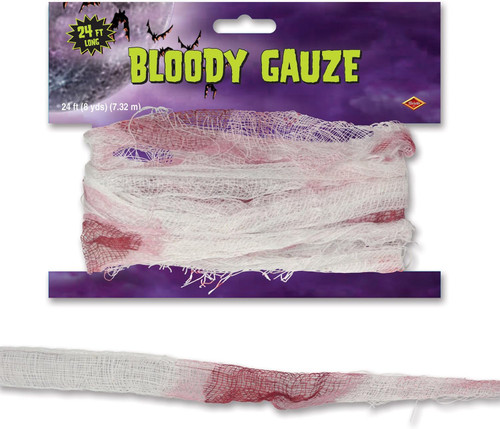 Bloody Gauze 24 ft. Fabric Bandage Costume Accessory Halloween Party Decoration