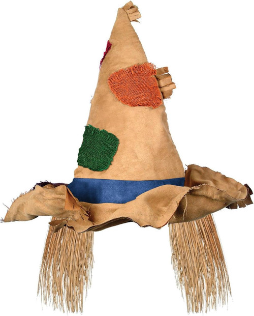Scarecrow Hat Brown Fabric Fancy Dress Up Halloween Adult Costume Accessory