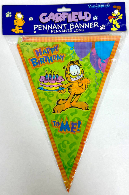 Garfield Birthday Party Rare Retro Cartoon Character Decoration Pennant Banner