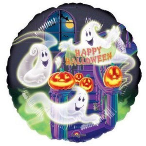 Happy Haunting Ghost Halloween Carnival Party Decoration Foil 18" Mylar Balloon