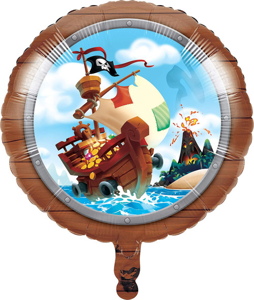 Pirate Treasure Chest Caribbean Kids Birthday Party Decoration 18" Mylar Balloon