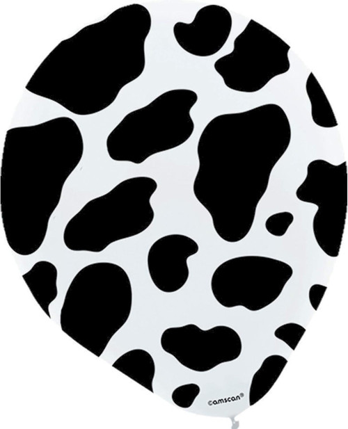 Cow Print Animal Farm Barn Wild Western Theme Party Decoration Latex Balloons