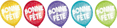 Bonne Fete French Name Day Birthday Party Decoration 15 ct. Latex Balloons