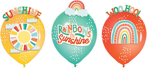 Retro Rainbow Sunshine Pride Kids Birthday Party Decoration Latex Balloon Kit