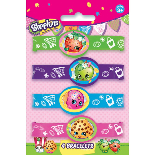 Shopkins Moose Toys Pink Cute Kids Birthday Party Favor Rubber Bracelets