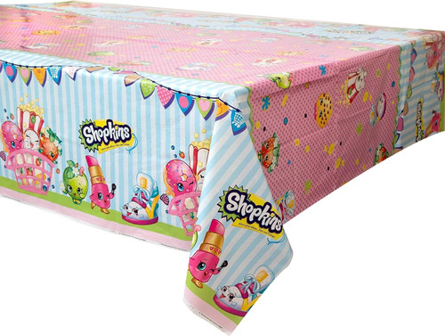 Shopkins Moose Toys Pink Cute Kids Birthday Party Decoration Plastic Tablecover