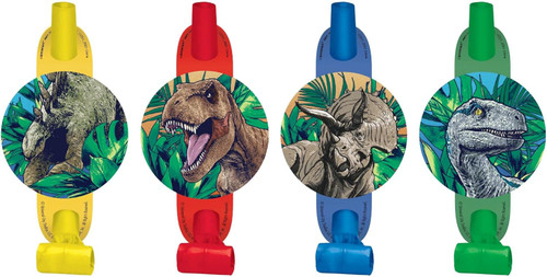 Jurassic World Into the Wild Dinosaur Kids Birthday Party Favor Horns Blowouts