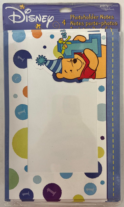 Winnie the Pooh Bear 1st Birthday Boy Party Thank You Cards Photo Frame Notes