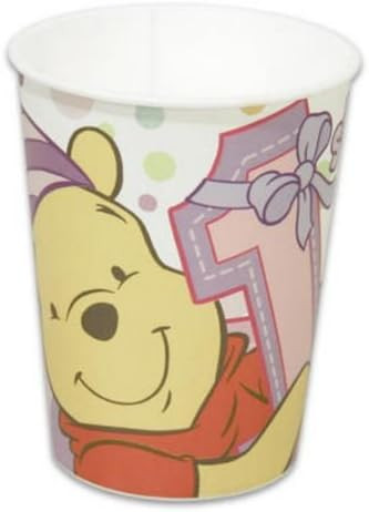 Winnie the Pooh Bear 1st Birthday Girl Pink Kids Party Favor 16 oz. Plastic Cup