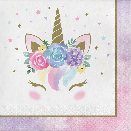 Unicorn Baby Shower Fantasy Animal Kids Birthday Party Paper Luncheon Napkins