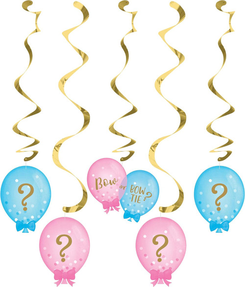 Gender Reveal Balloons Pink Blue Baby Shower Party Decoration Dizzy Danglers