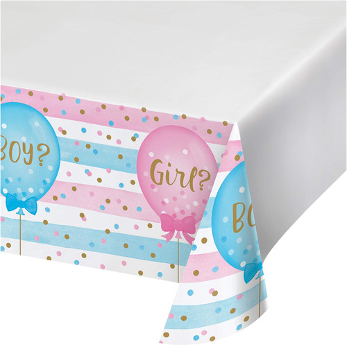 Gender Reveal Balloons Pink Blue Baby Shower Party Decoration Plastic Tablecover