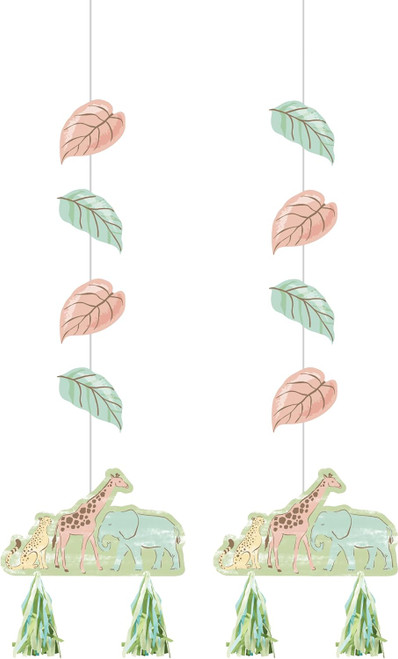 Safari Baby Pastel Jungle Animal Baby Shower Party Decoration Hanging Cutouts