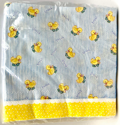 MM Baby Duckie Duck Cute Baby Shower Party Paper Beverage Napkins