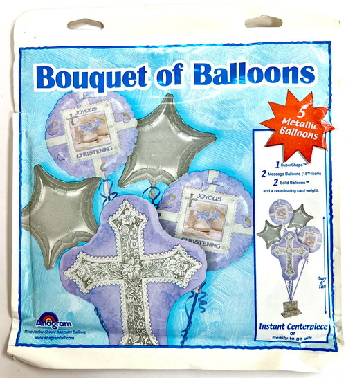 Tiny Blessings Blue Baby Boy Shoes Religious Party Shower Decoration Balloons