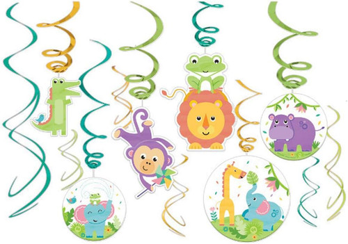 Fisher Price Hello Baby Shower Toy Party Cutouts Hanging Swirl Decorations