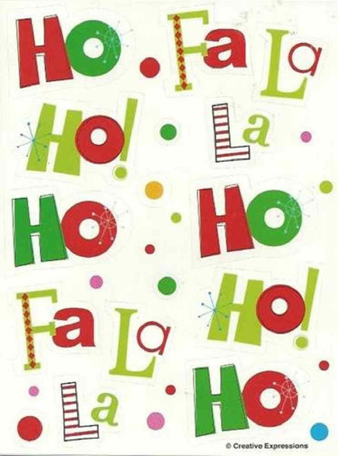 Ho Ho Ho Fa La La Christmas Holiday Party Favor Stickers