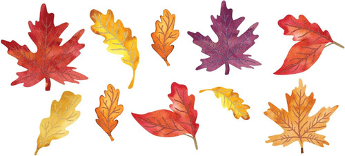 Fresh Autumn Leaves Fall Thanksgiving Party Decoration Mini Glitter Cutouts