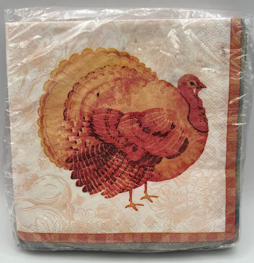 Provincial Turkey Fall Autumn Thanksgiving Party Paper Beverage Napkins