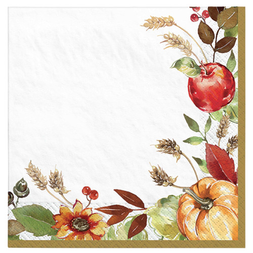 Grateful Day Give Thanks Fall Thanksgiving Party 36 ct. Paper Beverage Napkins