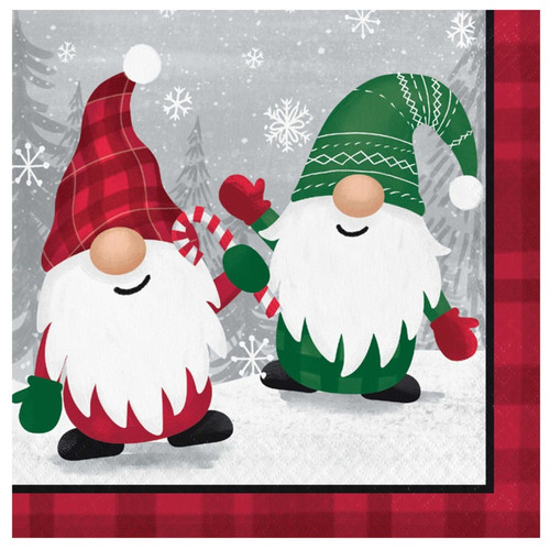 Holiday Gnomes Cute Winter Christmas Holiday Party Paper Luncheon Napkins