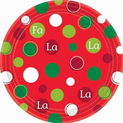 Holiday Buzz Winter Christmas Holiday Party 18 ct. 7" Paper Dessert Plates DOTS