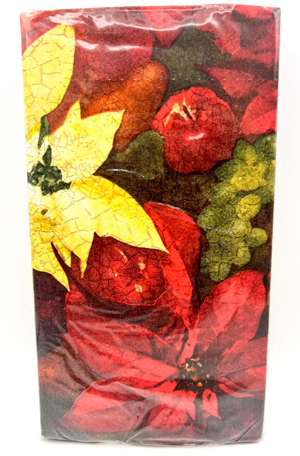 Painterly Poinsettia Flower Christmas Holiday Party Paper Napkins Guest Towels