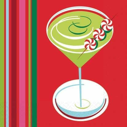 Holiday Buzz Winter Christmas Holiday Party Paper Beverage Napkins COCKTAIL