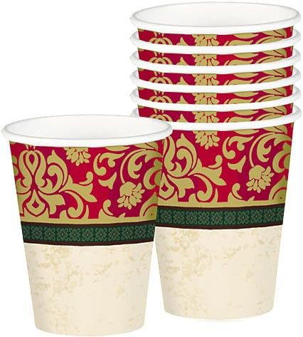 Holiday Style Elegant Winter Christmas Banquet Dinner Party 9 oz. Paper Cups