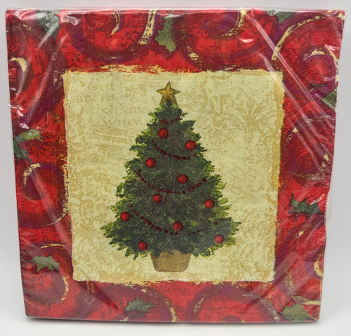 Festive Tree Christmas Holiday Winter Theme Party Paper Luncheon Napkins