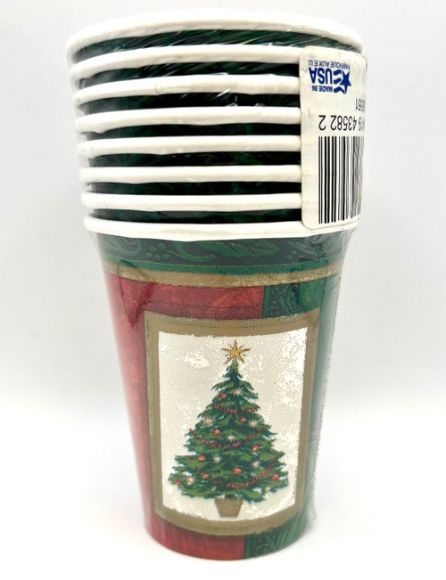 Joyful Gathering Holiday Christmas Tree Banquet Dinner Party 9 oz. Paper Cups