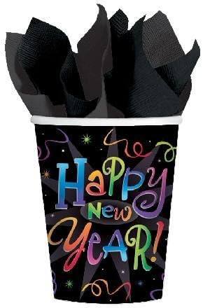 Countdown Celebration Happy New Year's Eve Holiday Party 9 oz. Paper Cups