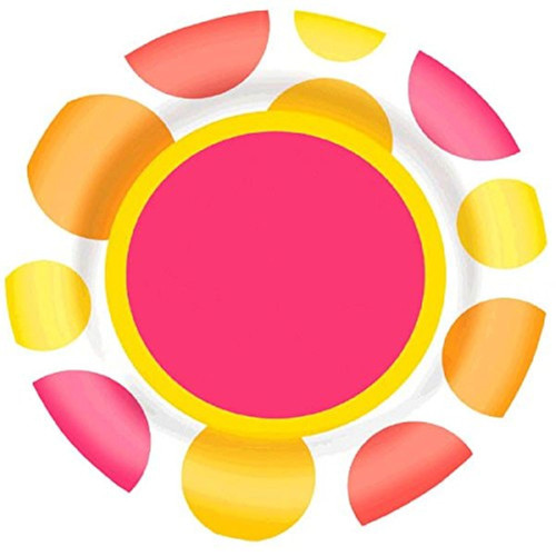 Warm Polka Dots Pink Orange Summer Luau Theme Party 6.5" Melamine Plate