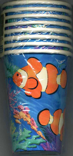 Coral Reef Ocean Summer Luau Beach Pool Birthday Party 9 oz. Paper Cups