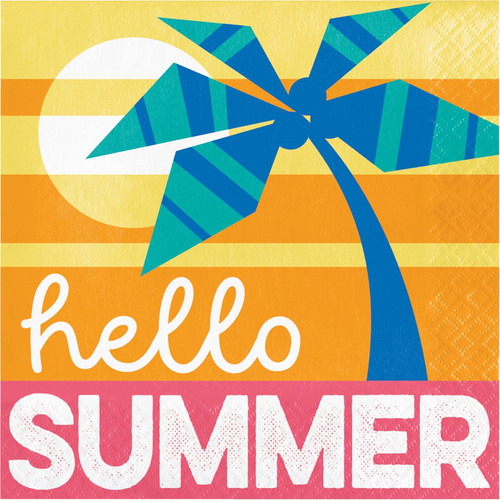 Summer Sun Tropical Beach Luau Theme Party Paper Luncheon Napkins