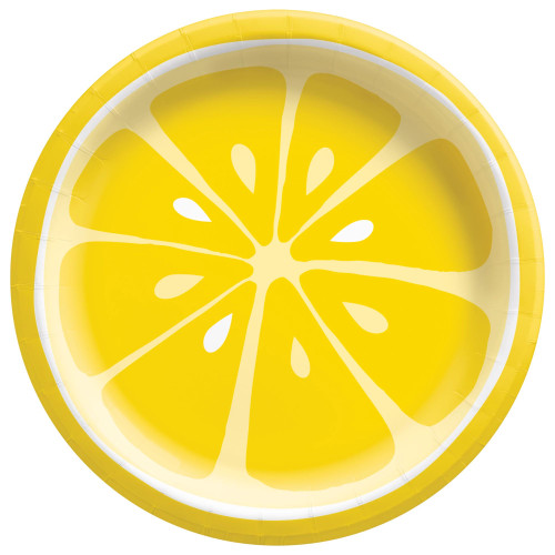 Tutti Frutti Lemon Fruit Summer Luau Theme Party 6.75" Paper Dessert Plates